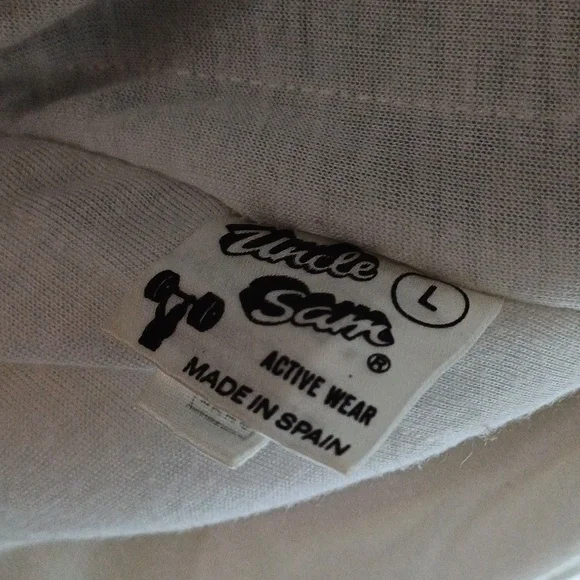 80s vintage Uncle Sam lifting bodybuilding gym streetwear vest L - Picture 7 of 14